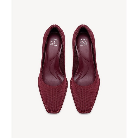 Cosy Island RefinEdge Square Toe Heeled Pumps  Burgundy size 9 - Picture 2 of 12